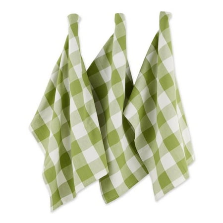 

20 x 30 in. Antique Green Buffalo Check Dishtowel - Set of 3