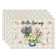 thumbnail image 1 of Corredor de escritorio Perfecl de mesa Patrón floral Reutilizable Colección de mesa Decoración navideña Primavera Arpillera Caminos de mesa para Semana Santa Campin 4 piezas, 1 of 6