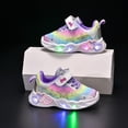 thumbnail image 3 of Girls Tennis Shoes Kid Shoes Girls' Lightweight Athletic Shoes Light up Girls Sneakers Breathable Kids Walking Shoes Purple Size 7 Toddler, 3 of 5