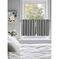 thumbnail image 4 of Half Window Curtain 36 Inches Long, Black Striped Window Treatment Curtain Drapes, Modern Farmhouse Black and White Stripes Small Tier Curtains for Bathroom Over Sink, 27.5"x36", 2 Panels, 4 of 7