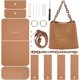 thumbnail image 1 of Kit para hacer bolsos de mano de cuero sintético, bolso bandolera de cuero sintético, bolso de mano, kit para coser, bolso de mano de moda hecho a mano, suministros de costura., 1 of 9