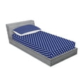 thumbnail image 2 of Ambesonne Retro Fitted Sheet & Pillow Sham Set, White Polka Dotted Tile, Twin, White and Indigo, 2 of 2
