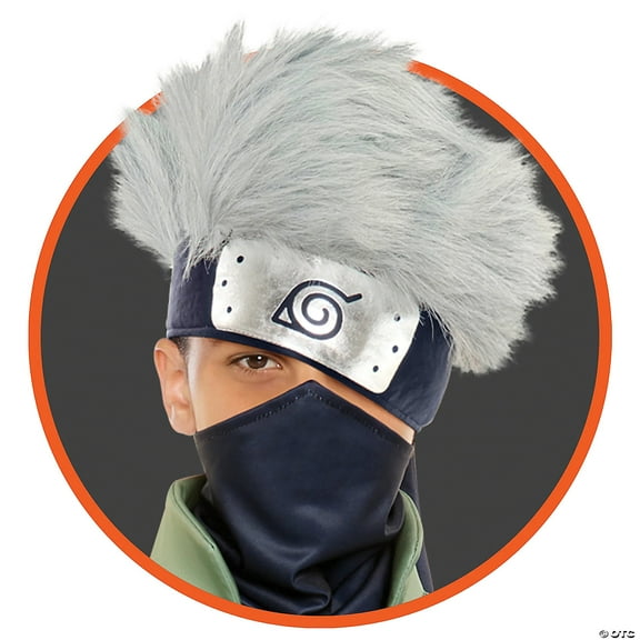 Naruto Kakashi Hidden Leaf Adult Costume Headband With Hair