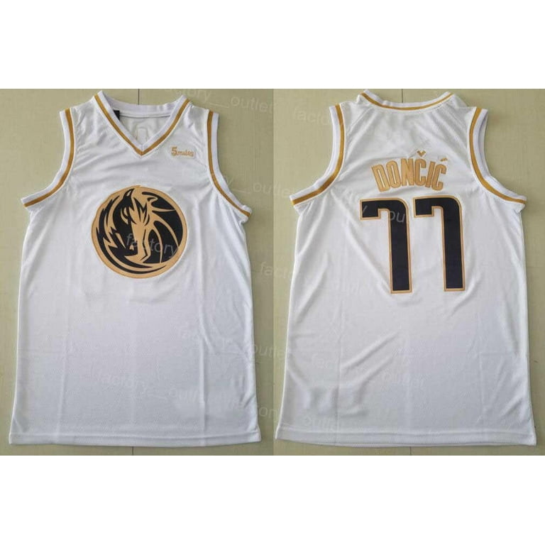 Luka Doncic Dallas Mavericks White Gold & Black Gold Jersey - All