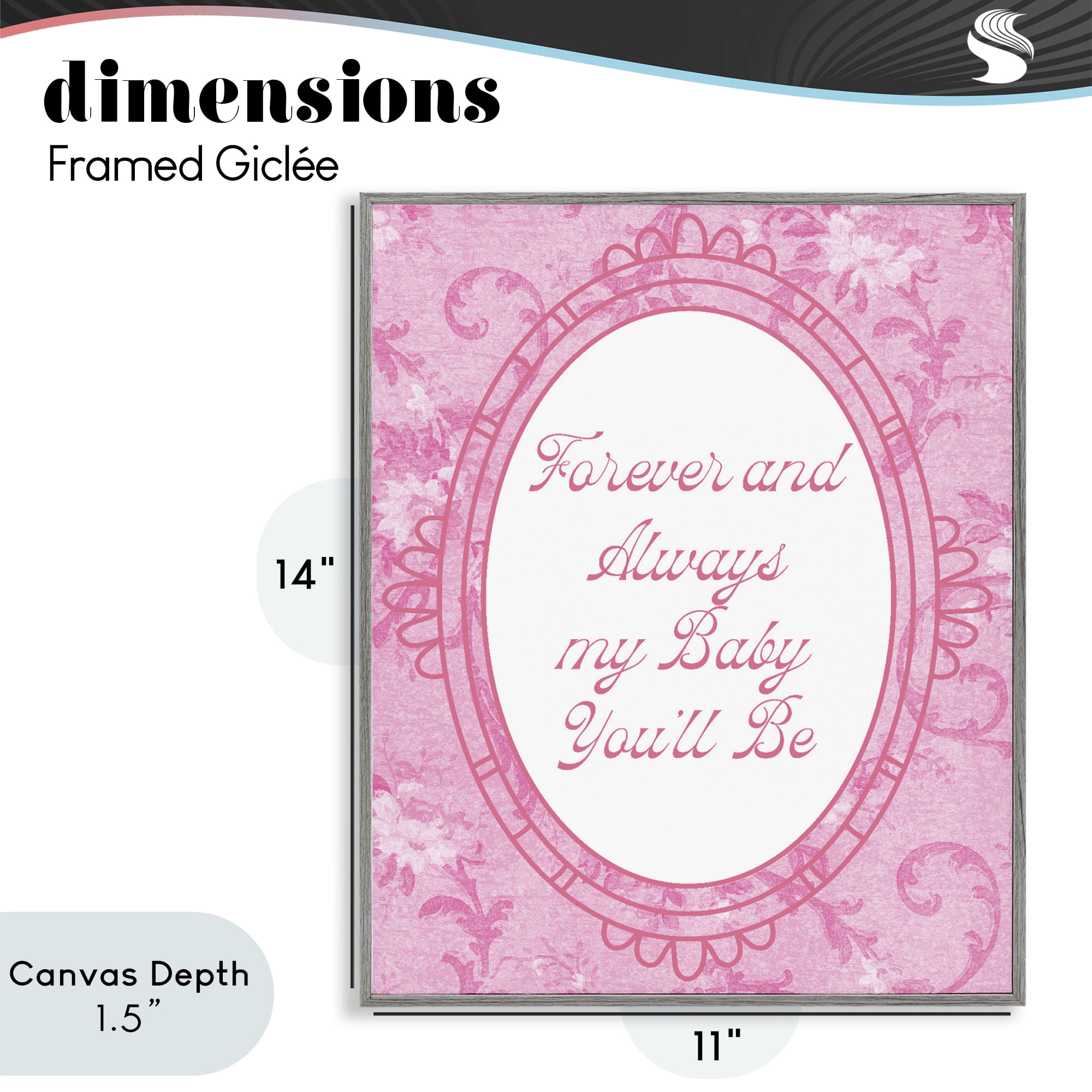 Stupell Industries Forever & Always My Baby Gray Framed Giclee Art, design by Lil' Rue
