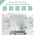 thumbnail image 3 of Bellemave Bathroom Floor Storage Cabinet with 4 Doors and Adjustable Shelf Freestanding Cabinet Multifunctional Small Storage Organizer for Living Room 23.6” x 11.8” x 43.3” (White, 4 Doors), 3 of 10