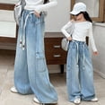 thumbnail image 3 of KVPLBQFD Curvy Jeans Petite Wide Leg Jeans Straight Leg Pants Cool Pants Toddler Clothes Girl 4t Clothes for Girls Cute Clothes Teen Girls, 3 of 9
