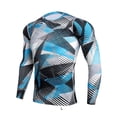 thumbnail image 2 of Greeniant Camisa delgada deportiva de manga larga de estilo informal de diseño Simple para hombre, camisetas estampadas de poliéster con cuello Uniforme atlético punto azul L Greeniant OD028984-08, 2 of 6