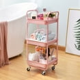thumbnail image 5 of KK KINGRACK Metal 3 Tier Rolling Cart, Utility Cart with Wheels, Garage Storage, Office School Organizer, 5 of 8