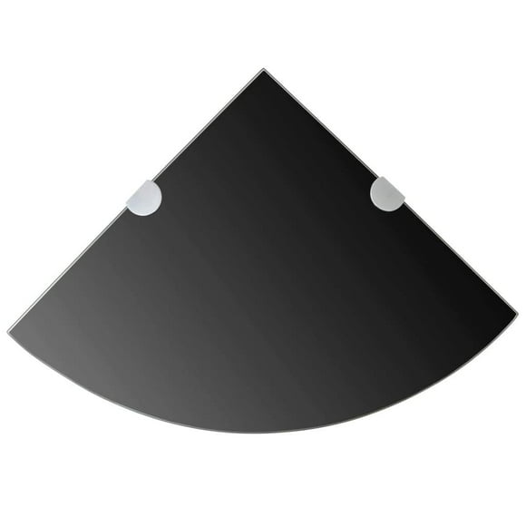Estante de Esquina Casafoyer de Vidrio Negro 25x25 cm con Soportes Cromados