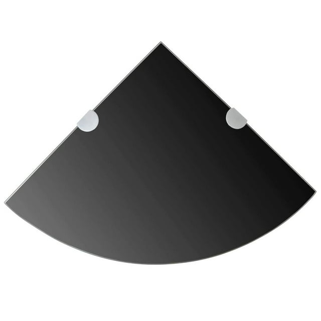 Estante de Esquina Casafoyer de Vidrio Negro 25x25 cm con Soportes Cromados