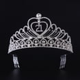 thumbnail image 4 of EeaseCA Birthday Party Rhinestone Crystal Tiara Crown Sweet 21 Birthday Tiara (Silver), 4 of 7