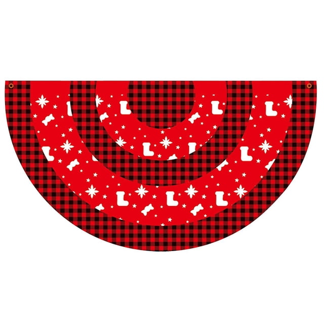 La bandera del jardín navideño de Fafi es brillante, el color es fino, la artesanía es exquisita, el patrón Navideño es duradero y reutilizable, decora el ambiente festivo, el ventilador navideño