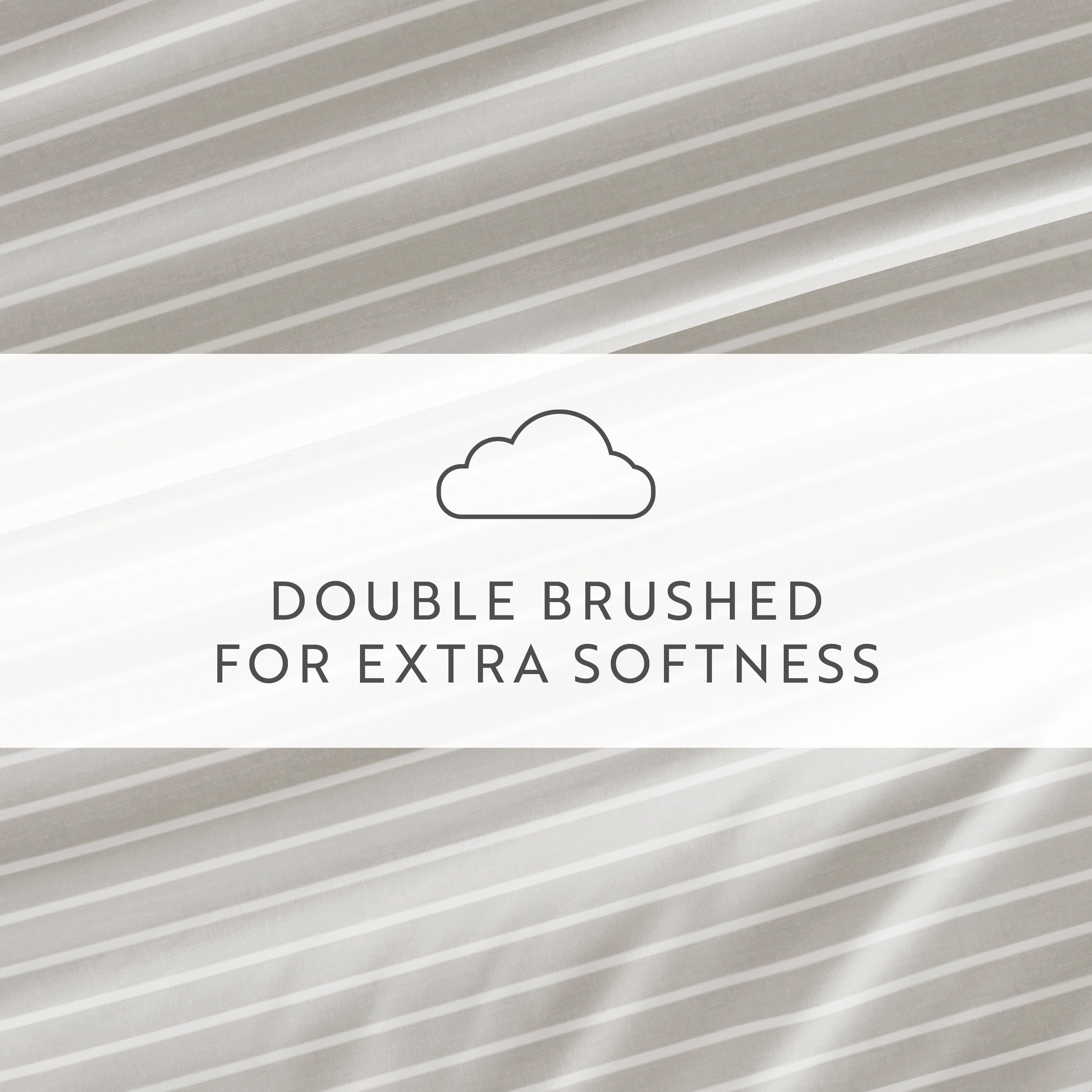 Noble Linens 4 Piece Pattern Microfiber Bed Sheets Set, Soft Lines Light Gray, Queen