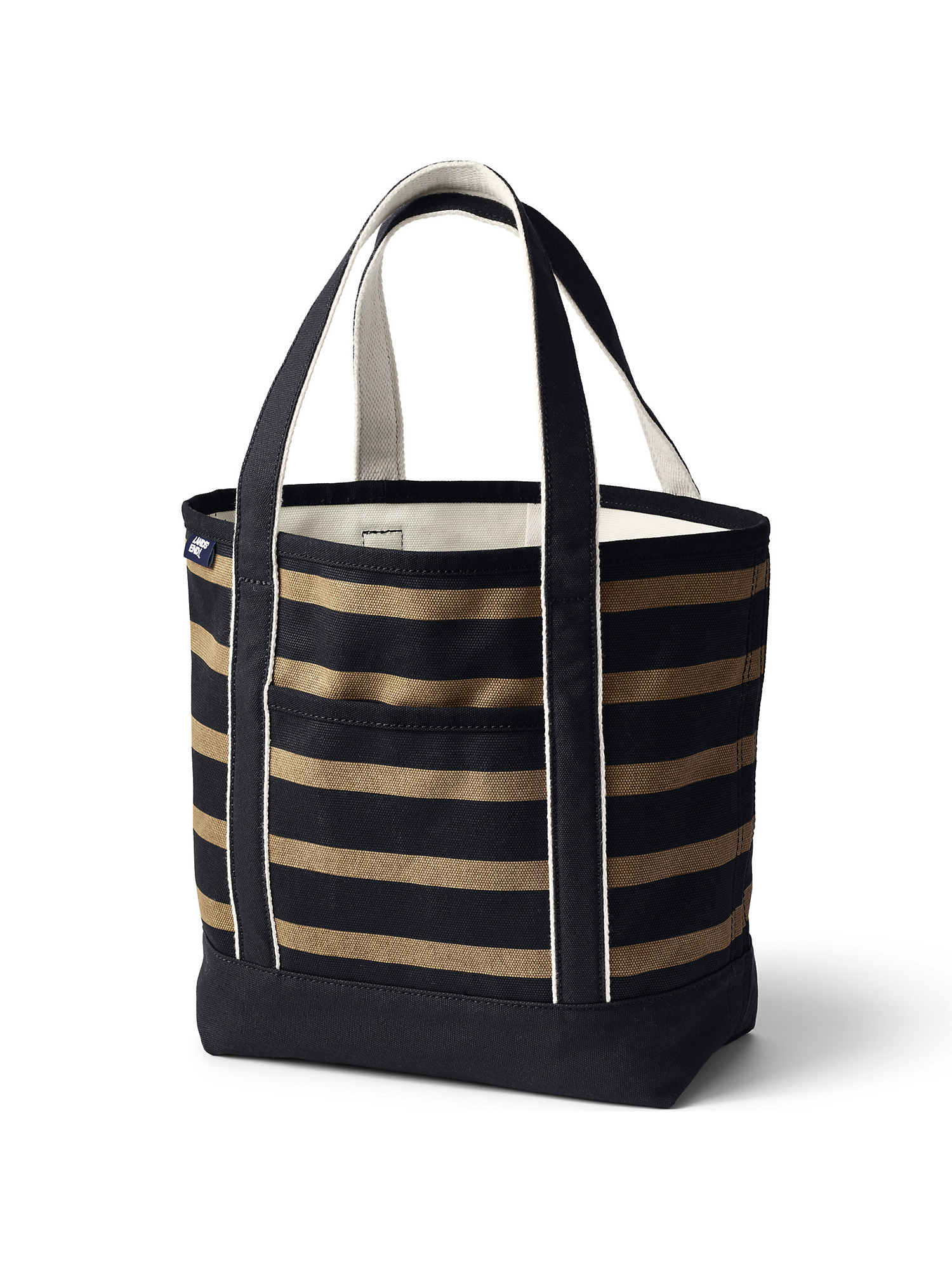 Lands' End Medium Print Open Top Canvas Tote Bag