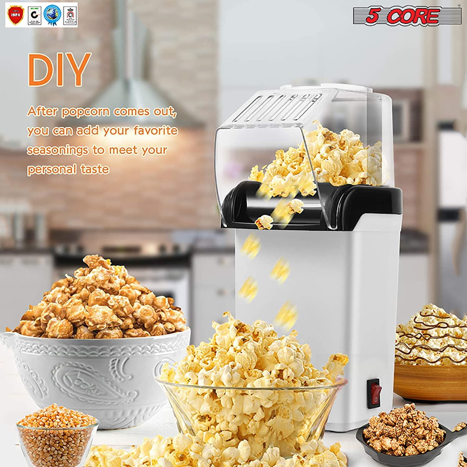  Coors Light Hot Air Popcorn Maker, Football Shaped Air Popper,  with Serving Bowl, Kernel Measuring Cup, Butter Melter, Makes Healthy  Snacks with No Oil or Microwave, for Movie Nights and Sports