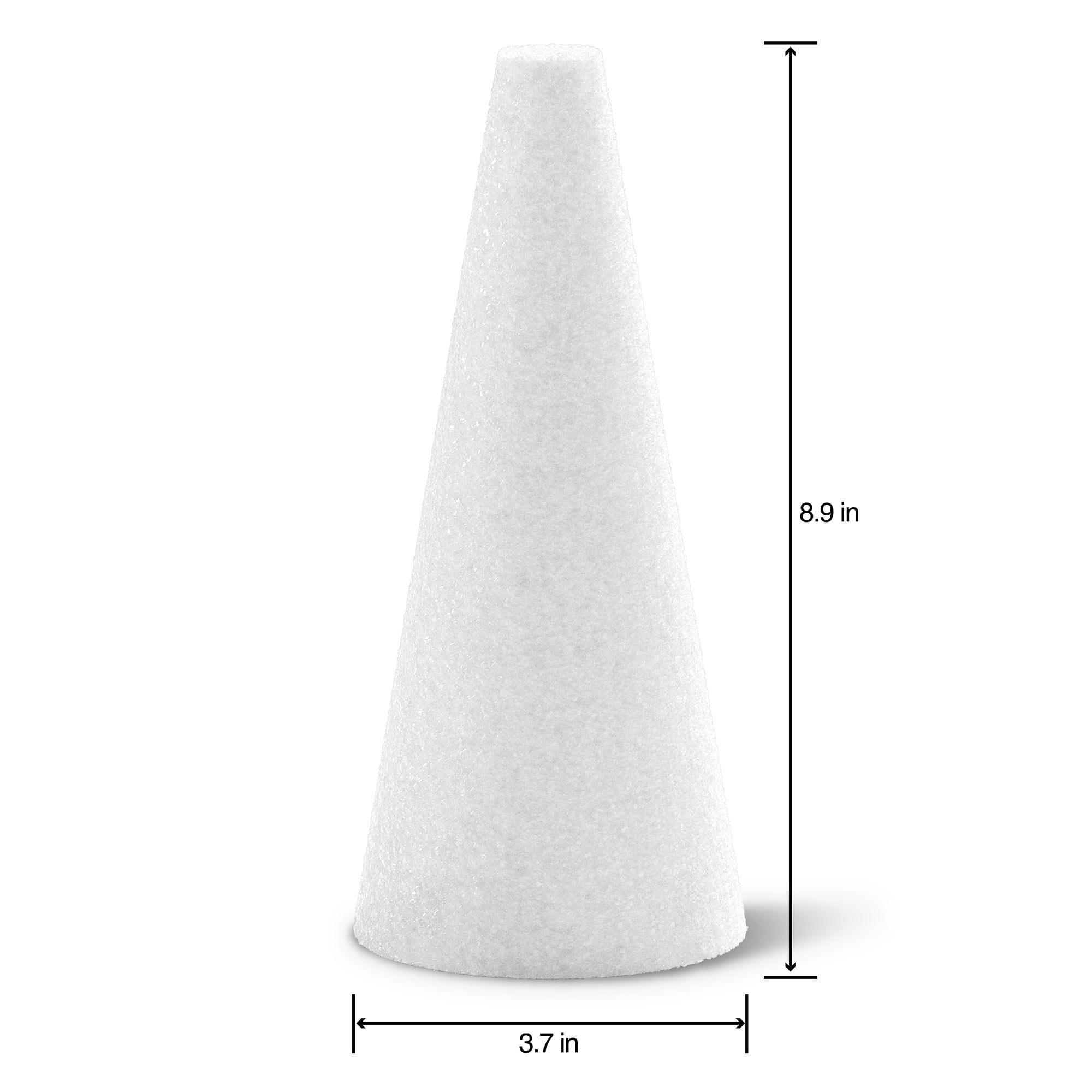 Floracraft White 3.7" x 8.9"  CraftFÅM Cone - Decorative Foam for DIY Decoration, Weddings, Birthdays, and Parties - Bulk 26 Pack