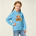 thumbnail image 2 of Arlun Kids Highland Cow Hoodies Back to School Outfits for Girls Fall Winter Lightweight Cozy Long Sleeve Sweatshirts Cute Cartoon Graphic Hooded Pullover Top with Pocket 160, 2 of 4
