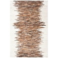 thumbnail image 2 of SAFAVIEH Studio Leather Bernadette Striped Area Rug, Ivory/Brown, 5' x 8', 2 of 9
