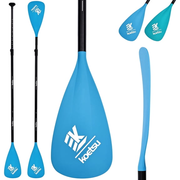 Kayak Paddle SUP Paddle,KOETSU 2-in-1 Adjustable Aluminum Alloy Boat Paddle Oars 67-83in, Detachable Canoe Board Paddle with Anti-Slip Grip,Blue
