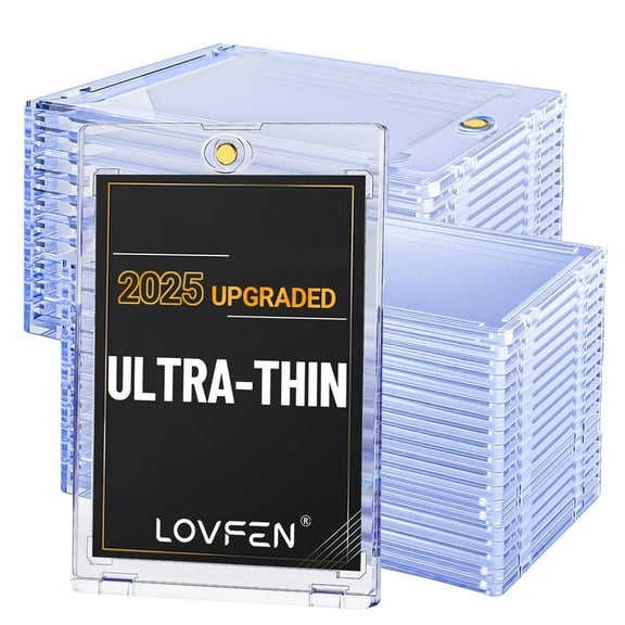 LOVFEN 50ct Magnetic Card Holder for Trading Cards, 35pt One Touch Card Holder, Card Protectors Hard Plastic, Magnetic Card Case for Sports Card, Baseball Card Holders, Display Case for Standard Car