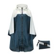 thumbnail image 1 of Advancent Mujeres Hombres Capa de lluvia Cremallera frontal Transpirable Poliéster Ropa impermeable Camping Viajar Capa impermeable portátil Paraguas de lluvia Blanco azul, 1 of 6