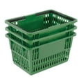 thumbnail image 2 of Plastic Shopping Basket with Plastic Handle, Standard, 17"L X 12"W X 9"H, Green, Lot of 12, 2 of 4