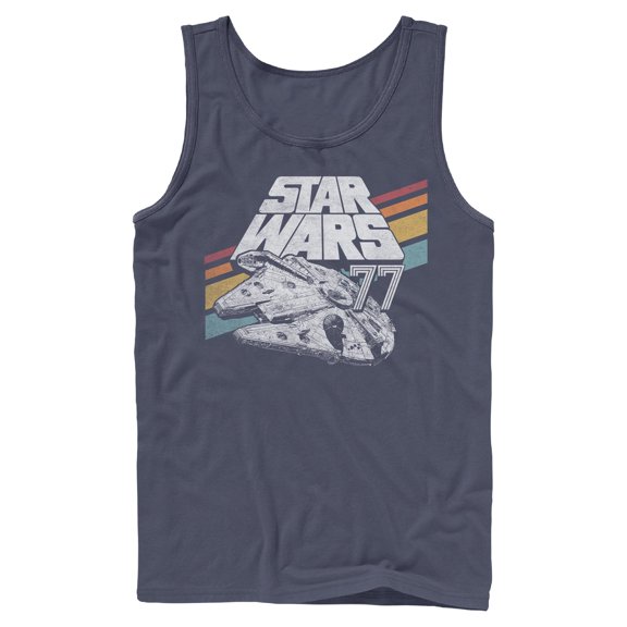 Mens Star Wars Retro 77 Millennium Falcon Stripes Tank Top