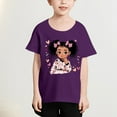 thumbnail image 2 of Ugoldhm Girls Summer Shirts Cute Print Short Sleeve Crew Neck Tee Tops Kids Casual Clothes Size 3-12, 2 of 4