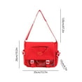 thumbnail image 3 of Crossbody Bag with Zipper Pocket, Multi-layer Casual Crossbody Bag, Large Capacity Waterproof Cloth Shoulder Handbag Messengers Bags for Travel Walking(Red), 3 of 6