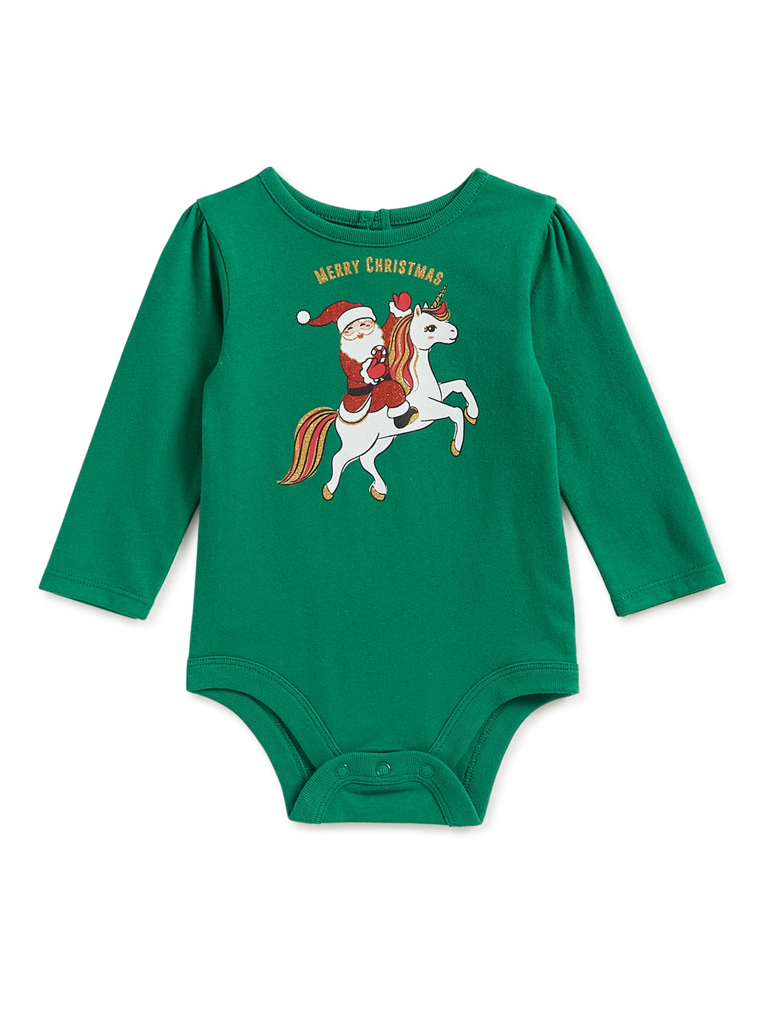 Holiday Time Baby Girls Oh Deer Reindeer Long Sleeve bodysuit 0-6 mth 12/18 mths 