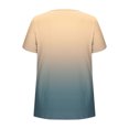thumbnail image 5 of Womens Short Sleeve Slant Neck Trendy Loose Top with Artistic Color Gradient Drip Print, 5 of 6