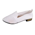 thumbnail image 3 of Domuza Women's Ballerina Slip On Knitted Trainers 2026 Summer Non Slip Comfortable Breathable Sporty Flat Shoes for Walking White 6.5（EU-37）, 3 of 5