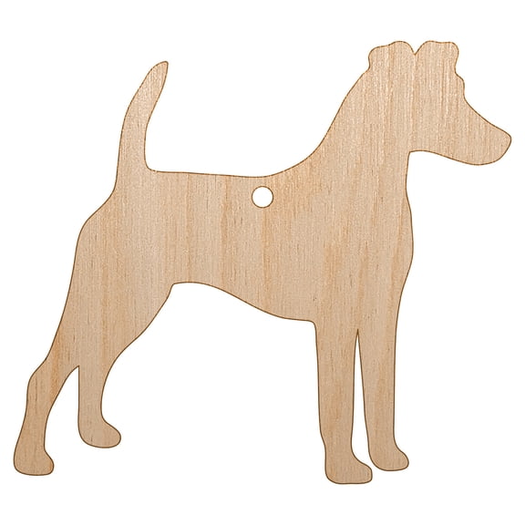 Smooth Fox Terrier Dog Solid Wood Holiday Christmas Tree Ornament Unfinished DIY Pre-Drilled Craft