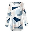 thumbnail image 4 of Knosfe Long Shirts To Wear with Leggings Geometric Fashion Casual Crewneck Y2k Shirts Plus Size Cute Fall Womens Blouses Long Sleeve Trendy Loose Fit Comfy Tops White 3X, 4 of 5
