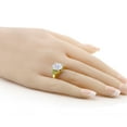 thumbnail image 3 of Gem Stone King 18K Yellow Gold Plated Silver Green Peridot Ring Set with Moissanite (5.65 Cttw) (Size 5), 3 of 4