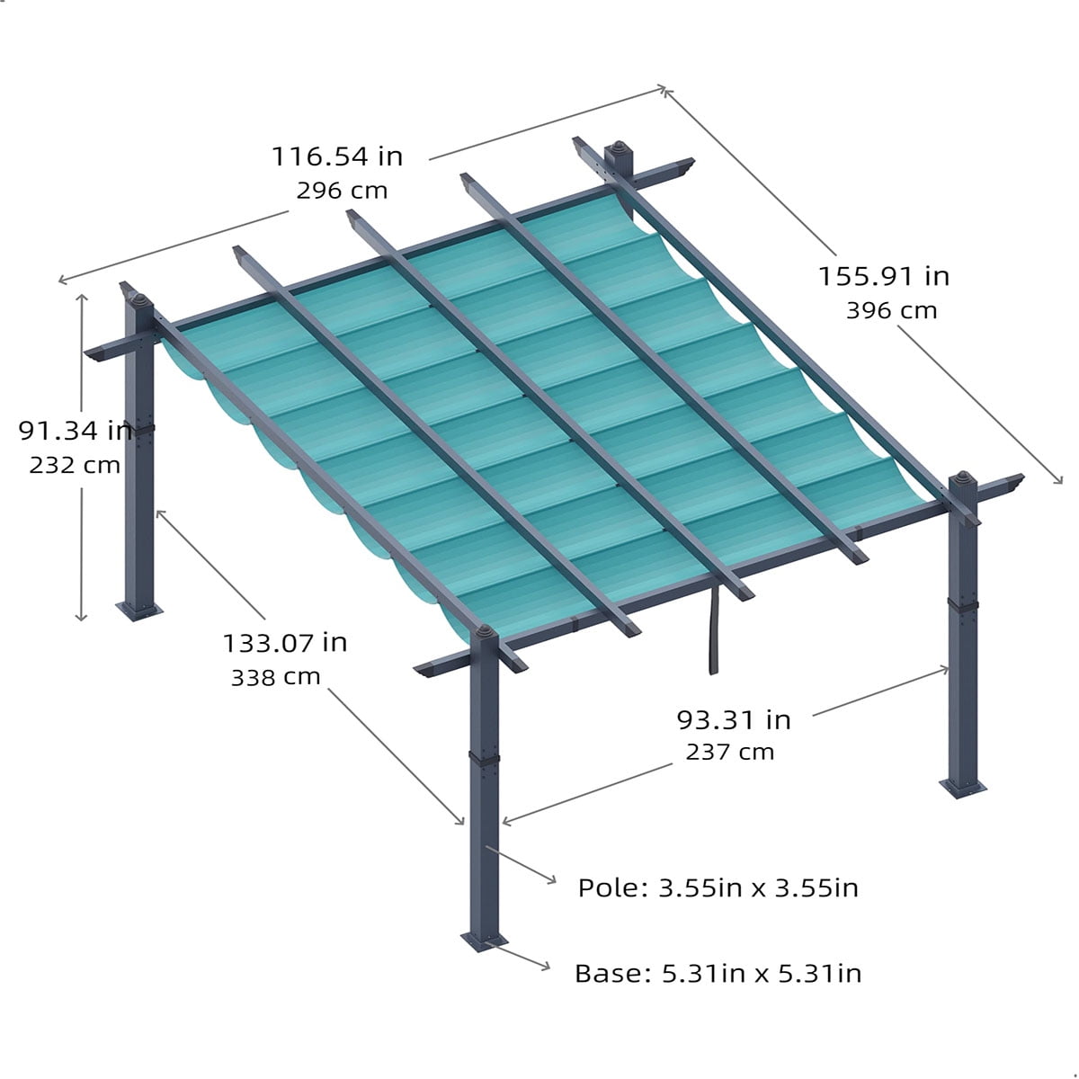 Danolapsi Outdoor Pergola 10 x 10ft Aluminum Pergola, Outdoor Shelter Modern Design with Adjustable Roof Sun Shade Pavilion Grape Trellis Grill Gazebo for Gardens, Patios, Garden Yard, Poolside, Deck