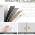 thumbnail image 6 of Metal Bathroom Storage Cabinet, Metal Storage Cabinet with 2 Adjustable Shelves & 2 Doors,Freestanding Sideboard for Small Spaces (White, Wall Cabinet-22.59" H), 6 of 14