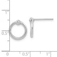 thumbnail image 2 of Finest Gold 14K White Gold Polished & Diamond-Cut Circle Post Earrings, 2 of 2