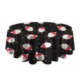 thumbnail image 5 of Black Christmas Santa Pattern Round Tablecloth 60"x60",Wrinkle Wipeable Table Cloth for Kitchen Dining Room Picnic Patio Party, 5 of 6