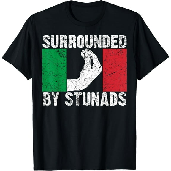 Funny Italian Gift For Men Women Cool Surrounded By Stunads T-Shirt