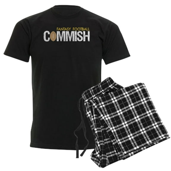 CafePress - Fantasy Football Commish Men's Dark Pajamas - Men's Dark Loose Fit Cotton Pajama Set
