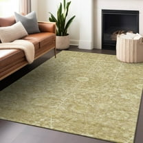 Addison Rugs Chantille Indoor/Outdoor Transitional Floral Tan Washable Rectangle Rug, 9' x 12'