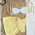 thumbnail image 4 of Mceream Women's Solid Color Two-Piece Bikini Set with Padded Bra Yellow M, 4 of 6