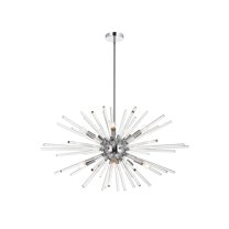 Sienna 36 inch crystal rod pendant in chrome