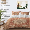 thumbnail image 4 of Orange Boho Bedding 3 Piece Duvet Cover Set California King, Geometric Antique Tribal Retro Ethnic Soft Microfiber Comforter Cover with Zipper Closure & Pillowcases, FadeResistant Quilt Cover, 4 of 9