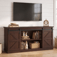 thumbnail image 2 of Homall 58'' TV Stand for TVs up to 65'', Storage Cabinet with Sliding Barn Door, Entertainment Center,Espresso, 2 of 7