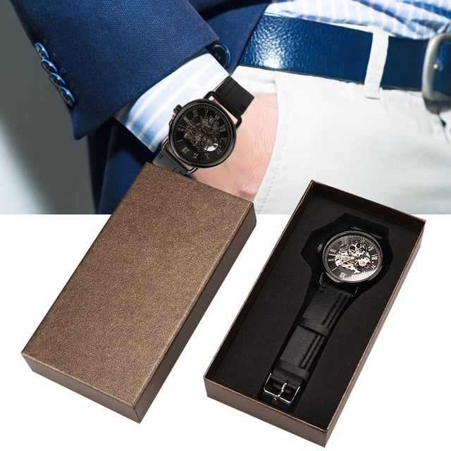 Muñeca Reloj De Pulsera De Moda Reloj Mecánico Semiautomático Con Patrón Hueco Para Hombre