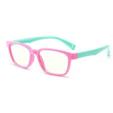 Luxsea Children One-piece Silicone Optical Glasses Flexible Bendable Eyeglasses Plain Mirror Anti-blue Light Goggles Eyewear Frame Girls Boys