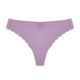 thumbnail image 1 of Gibobby Calzones para mujer sexy Ropa interior de seda helada para mujer, cintura , Tanga Sexy sin costuras, pantalones huecos de Color sólido(Morado,G), 1 of 2